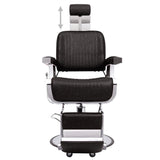 'Vidaxl Barber Chair - Rotatable Salon Seat With Adjustable Backrest And Headrest, Faux Leather Upholstered Cushioning, Ideal For Beauty Salons And Spas - Black