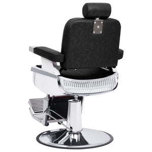 'Vidaxl Barber Chair - Rotatable Salon Seat With Adjustable Backrest And Headrest, Faux Leather Upholstered Cushioning, Ideal For Beauty Salons And Spas - Black