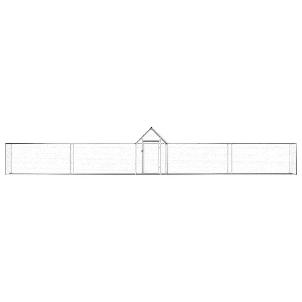 Vidaxl Chicken Coop 29.5'X3.3'X4.9' Galvanized Steel