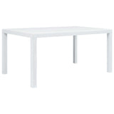 Vidaxl Patio Table White 59X35.4X28.3 Plastic Rattan Look -Used