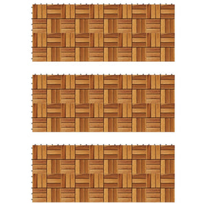 'Vidaxl Decking Tiles - Weather-Resistant Acacia Wood For Indoor Or Outdoor Use - Interlocking, Non-Skid, Easy Assembly, Set Of 30 - Brown
