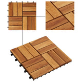 'Vidaxl Decking Tiles - Weather-Resistant Acacia Wood For Indoor Or Outdoor Use - Interlocking, Non-Skid, Easy Assembly, Set Of 30 - Brown