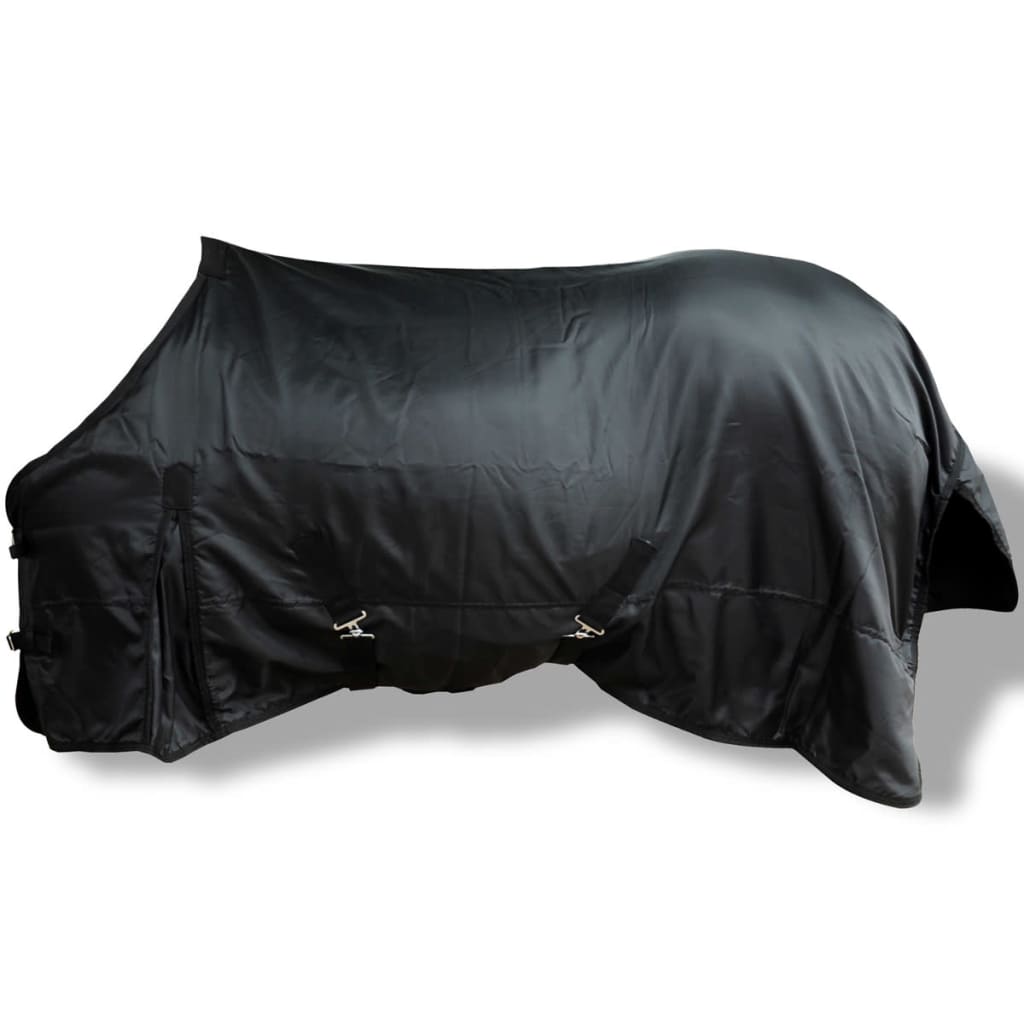 Vidaxl Fleece Rug Double Layers With Surcingles 53.1'' Black