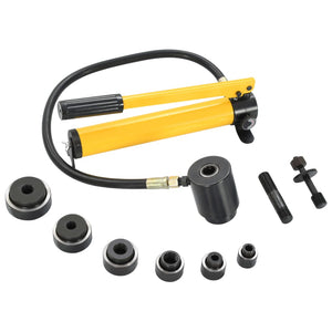 'Vidaxl Portable Hydraulic Crimping Tool Set - Durable Steel Construction With Comfortable Ergonomic Handle - Wide Punching Range Of Soft Steel Plate - Comes With Storage Case And Press Adaptors