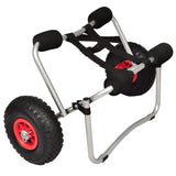 Vidaxl 2-Piece Set Aluminum Kayak Trolleys | Foldable Canoe Dolly Cart | Lightweight, Portable & Robust | Sea Or River Kayaking Accessories | Ideal For Sand And Gravel Terrains
