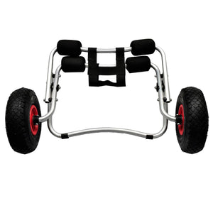 Vidaxl 2-Piece Set Aluminum Kayak Trolleys | Foldable Canoe Dolly Cart | Lightweight, Portable & Robust | Sea Or River Kayaking Accessories | Ideal For Sand And Gravel Terrains