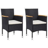 Vidaxl Patio Dining Chairs 2 Pcs Poly Rattan Black -Like New
