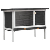 Vidaxl Outdoor Rabbit Hutch 1 Layer Gray Wood -Like New