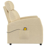 Vidaxl Massage Recliner Cream Fabric