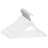 'Vidaxl 20-Piece Hardwood Clothes Hanger Set - Non-Slip White Closet Organizers With 360-Degree Rotating Hook And Additional Trouser Bar