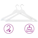 'Vidaxl 20-Piece Hardwood Clothes Hanger Set - Non-Slip White Closet Organizers With 360-Degree Rotating Hook And Additional Trouser Bar