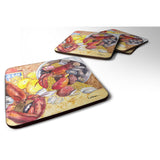 Caroline'S Treasures 8719Fc Lobster Foam Coasters (Set Of 4), 3.5 H X 3.5 W, Multicolor