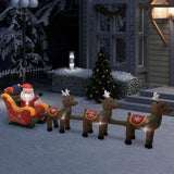 Vidaxl Christmas Inflatable Santa And Reindeer Decoration Led 192.9 -Like New