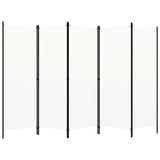 Vidaxl 5-Panel Room Divider Cream White 98.4X70.9 -Like New