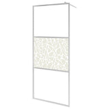 'Vidaxl Walk-In Shower Wall - Elegant Modern Design With Stone Embellishment, Adjustable Size To Fit Any Bathroom Layout, Easy To Clean Esg Glass, With Heavy-Duty Aluminum Frame