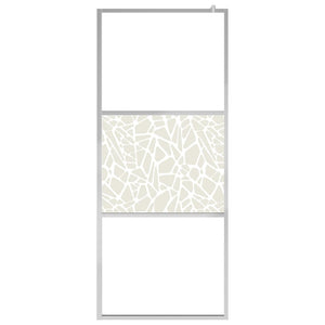 'Vidaxl Walk-In Shower Wall - Elegant Modern Design With Stone Embellishment, Adjustable Size To Fit Any Bathroom Layout, Easy To Clean Esg Glass, With Heavy-Duty Aluminum Frame