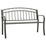 Vidaxl Patio Bench 49.2' - Industrial Gray Powder-Coated Steel - Comfortable And Durable Outdoor Furniture With Weather Resistance And Armrests