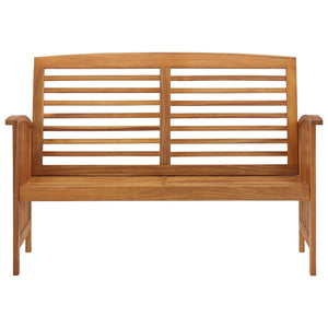 Vidaxl Solid Acacia Wood Patio Bench - Outdoor Furniture With Backrest And Armrests, Unique Wood Grain Design, Requires Assembly, Brown