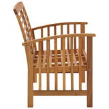 Vidaxl Solid Acacia Wood Patio Bench - Outdoor Furniture With Backrest And Armrests, Unique Wood Grain Design, Requires Assembly, Brown