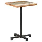 Vidaxl Industrial Style Bistro Table - Compact Square Design - Constructed From Solid Reclaimed Wood And Black Powder Coated Iron - Unique, Sustainable Indoor/Outdoor Furniture