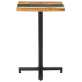 Vidaxl Industrial Style Bistro Table - Compact Square Design - Constructed From Solid Reclaimed Wood And Black Powder Coated Iron - Unique, Sustainable Indoor/Outdoor Furniture
