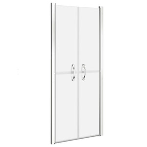 'Vidaxl Modern Walk-In Shower Door Esg Frosted Safety Glass With Adjustable Width And Modern Handles – Silver Aluminum Frame.