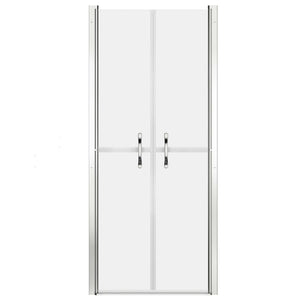 'Vidaxl Modern Walk-In Shower Door Esg Frosted Safety Glass With Adjustable Width And Modern Handles – Silver Aluminum Frame.