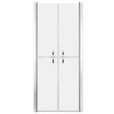 'Vidaxl Modern Walk-In Shower Door Esg Frosted Safety Glass With Adjustable Width And Modern Handles – Silver Aluminum Frame.