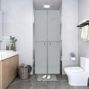'Vidaxl Modern Walk-In Shower Door Esg Frosted Safety Glass With Adjustable Width And Modern Handles – Silver Aluminum Frame.