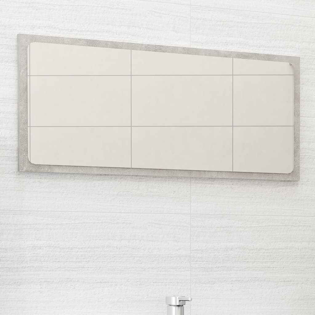 vidaXL Bathroom Mirror Concrete Gray 31.5x0.6x14.6 Engineered Wood