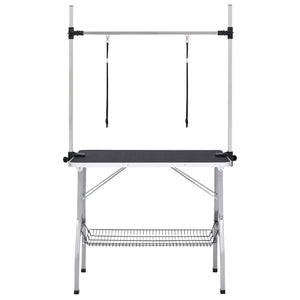 Vidaxl Adjustable Dog Grooming Table With 2 Loops And Basket