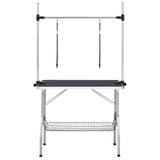 Vidaxl Adjustable Dog Grooming Table With 2 Loops And Basket