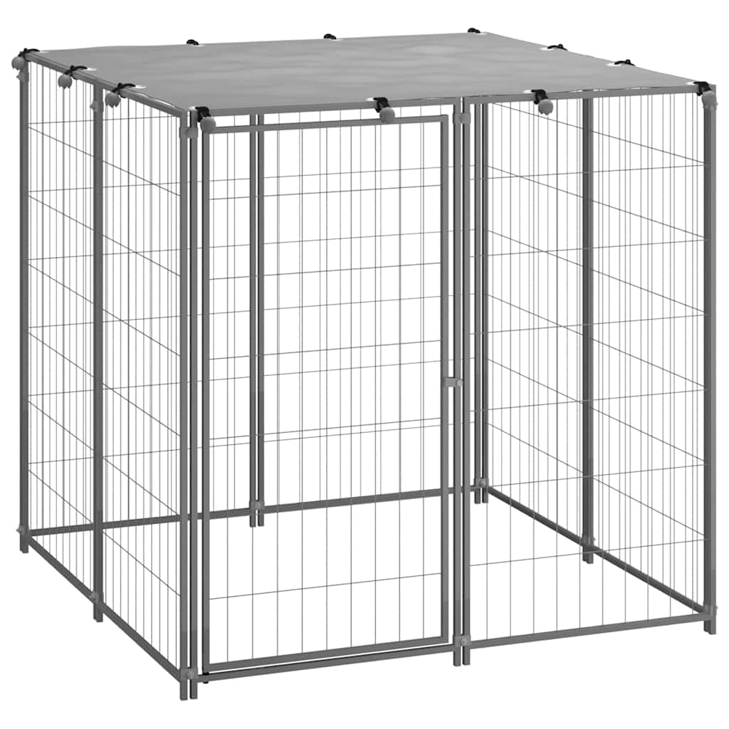 Vidaxl Dog Kennel Silver 43.3''X43.3''X43.3'' Steel