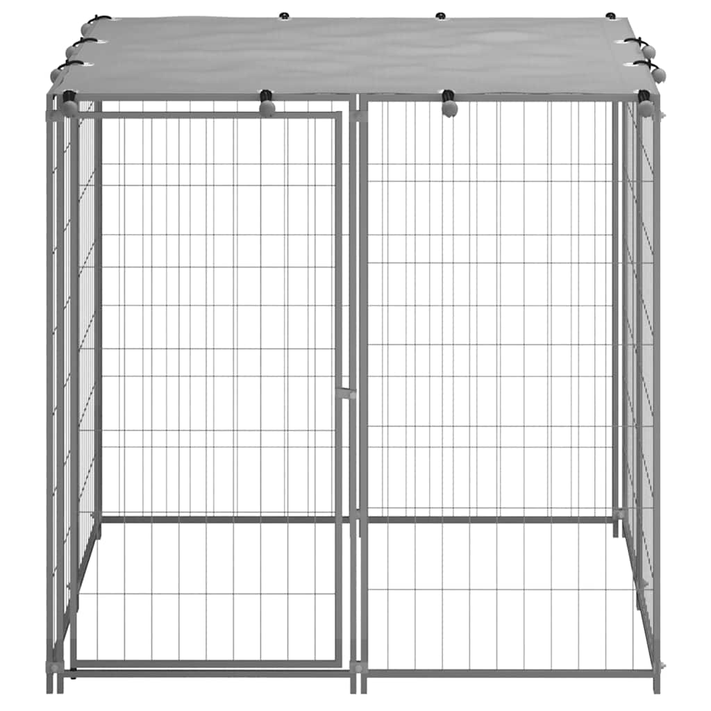 Vidaxl Dog Kennel Silver 43.3''X43.3''X43.3'' Steel
