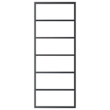 Vidaxl Sliding Door With Aluminum Frame And Esg Glass - Transparent With Black Printing - Quiet Operation - Includes Mounting Accessories - Dimension 29.9'X80.7'