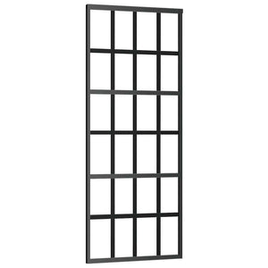 Vidaxl Sliding Door - Glass And Aluminum Construction, Black, 29.9'X80.7', Soft Stop For Quiet Operation, Mounting Accessories Included.