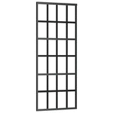 Vidaxl Sliding Door - Glass And Aluminum Construction, Black, 29.9'X80.7', Soft Stop For Quiet Operation, Mounting Accessories Included.