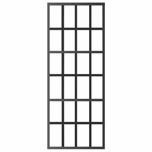 Vidaxl Sliding Door - Glass And Aluminum Construction, Black, 29.9'X80.7', Soft Stop For Quiet Operation, Mounting Accessories Included.