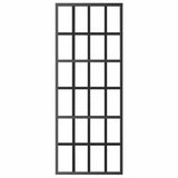 Vidaxl Sliding Door - Glass And Aluminum Construction, Black, 29.9'X80.7', Soft Stop For Quiet Operation, Mounting Accessories Included.