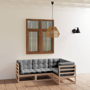 Vidaxl 4 Piece Patio Lounge Set With Cushions Solid Pinewood