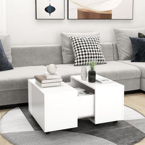 Vidaxl Coffee Table White 23.6''X23.6''X15'' Engineered Wood