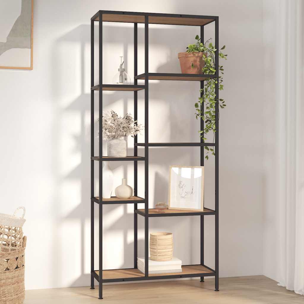 Book Shelf 80X30X180 Cm Steel And Engineered Wood