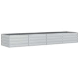 'Vidaxl Rectangular Raised Garden Bed In Silver - Galvanised Steel - Large Size For Outdoor Patio, Balcony, Deck Or Backyard Planting