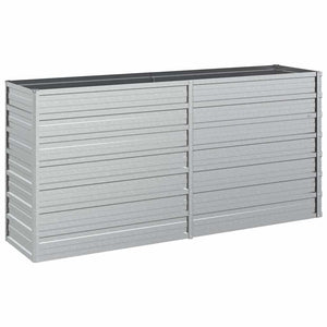 'Vidaxl Raised Garden Bed In Silver - Sturdy Galvanized Steel - Suitable For Outdoor Use, Ideal For Plants & Herbs - 160X40X77 Cm