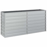 'Vidaxl Raised Garden Bed In Silver - Sturdy Galvanized Steel - Suitable For Outdoor Use, Ideal For Plants & Herbs - 160X40X77 Cm