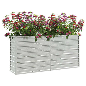 'Vidaxl Raised Garden Bed In Silver - Sturdy Galvanized Steel - Suitable For Outdoor Use, Ideal For Plants & Herbs - 160X40X77 Cm