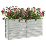 'Vidaxl Raised Garden Bed In Silver - Sturdy Galvanized Steel - Suitable For Outdoor Use, Ideal For Plants & Herbs - 160X40X77 Cm