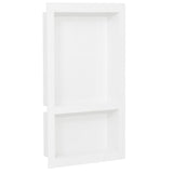 vidaXL Shower Niche with 2 Compartments High Gloss White 16.1x27.2x3.5