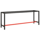 vidaXL Work Bench Frame Matte Black and Matte Red 82.7x19.7x31.1 Metal