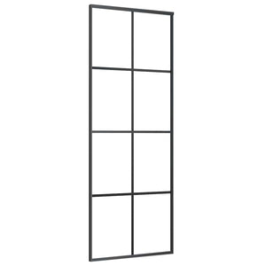 Vidaxl Aluminum Sliding Door Black 29.9'X80.7' | Stable And Durable | Esg Glass Panel | Easy Assembly | Modern Sleek Design | Includes Mounting Accessories